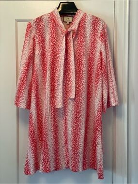 Tuckernuck Red and White Mini Dress with Neck Tie
